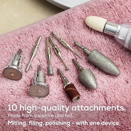 Professional Nail Drill Kit with 10 Attachments & LED Light