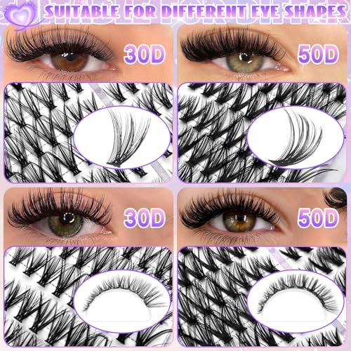 432 Pc Cat Eye Lash Clusters Kit with Glue & Tools