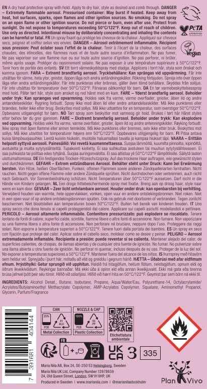 Maria Nila, Shaping Heat Spray 250 ml, Hold 2/5, Protects Hair when Using Heating Tools & Provides Hold, 100% Vegan & Sulfate/Paraben free
