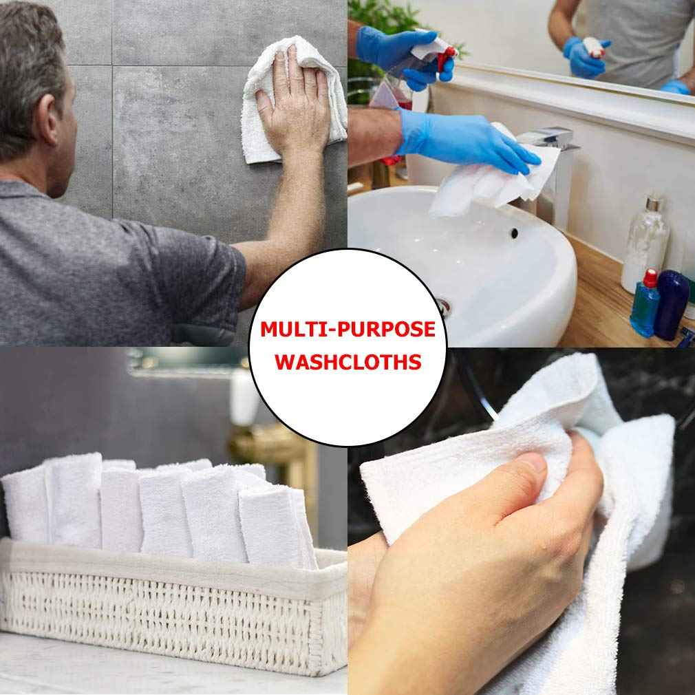 TALVANIA White Cotton Washcloths - Pack of 24 - Super Absorbent Bathroom Face Towels - 12" x12” Terry Bath Wash Cloth Set - Spa Home Cleaning Towel Multi-Purpose - 100% Ring Spun Cotton