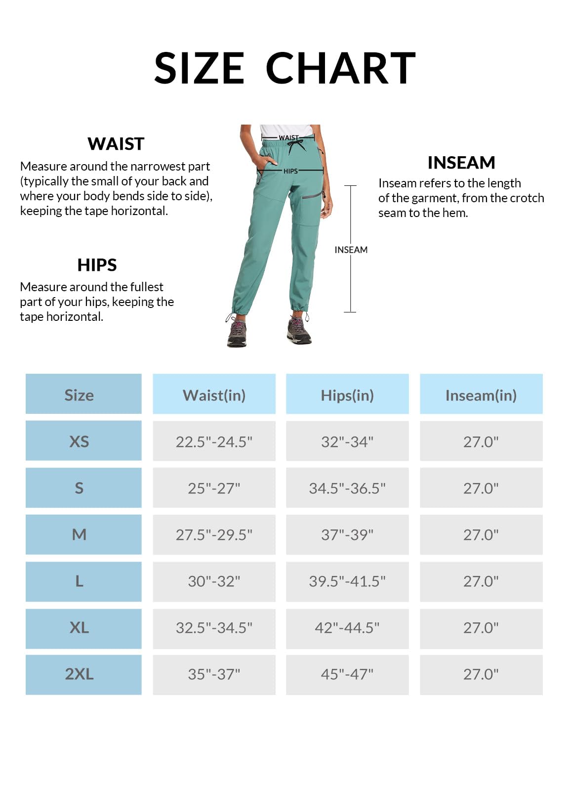 BALEAF Women's Petite Hiking Pants Lightweight Quick Dry Water Resistant Cargo Pants 27'' Inseam for All Seasons Pond Size S