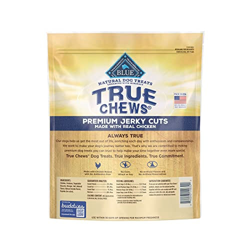 Blue Buffalo True Chews Premium Jerky Cuts Natural Dog Treats, Chicken 32 oz bag