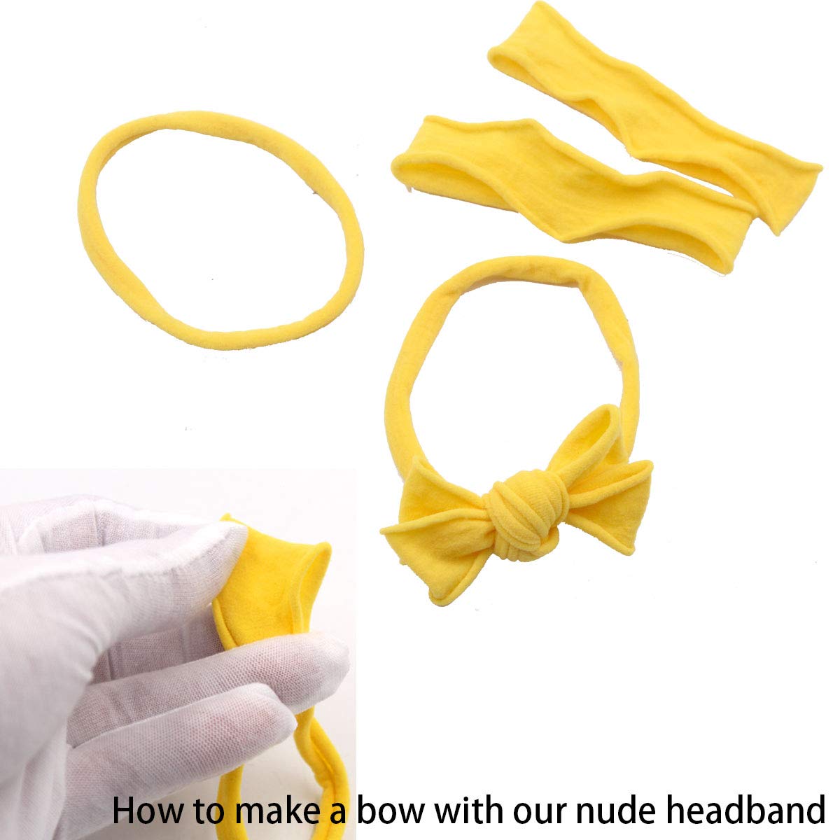 JOYOYO 100 PCS Black Baby Nylon Headbands Diy Hairbands Hair Bow Elastics for Baby Girls Newborn Infant Toddlers Kids