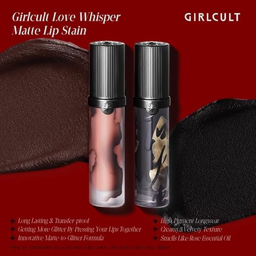 GIRLCULT Matte Lip Stain ? Lightweight Velvet Lip Tint, Long Lasting Liquid Lipstick, Transfer Resistant, Non-Drying & Smudge Proof Formula (M60)