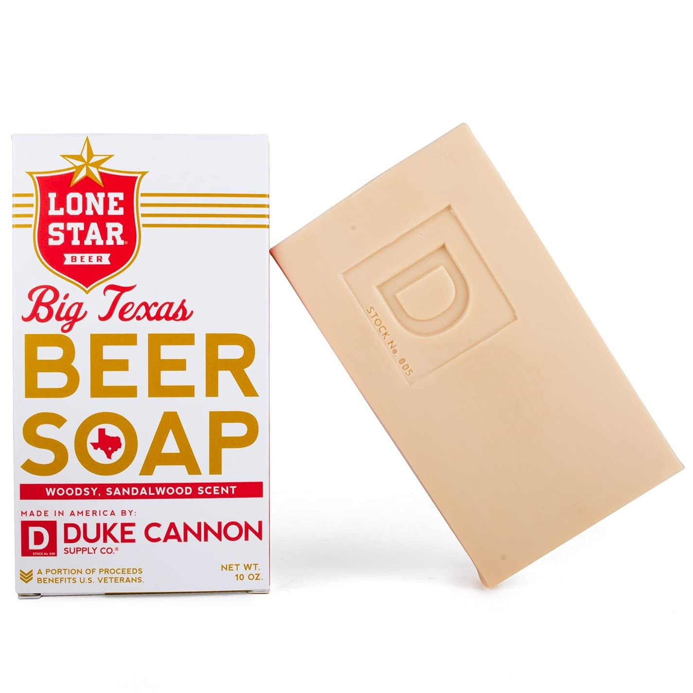 Duke Cannon Supply Co. Big Texas Beer Soap - 10oz | Made with Lone Star Beer | Woodsy Sandalwood Scent | Superior Grade Soap | 3 Pack