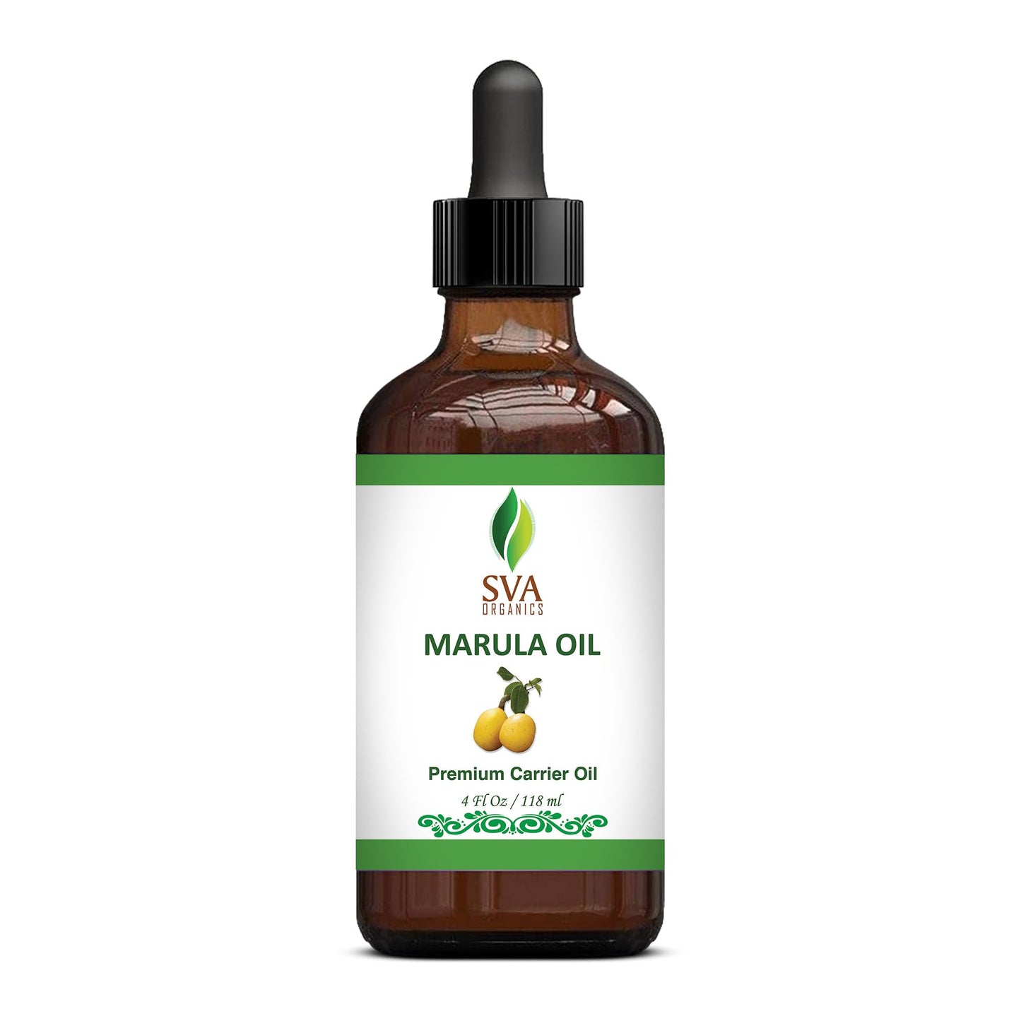 SVA Marula Seed Oil Organic - 4 Fl Oz – 100% Natural Cold Pressed Organic Marula Oil - for Face, Skin Care, Hair Care, Scalp Massage & Body Massage – Carrier Oil with Dropper