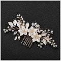 SWEETV Bridal Hair Comb with Crystals - Gold Wedding Hair Accessory