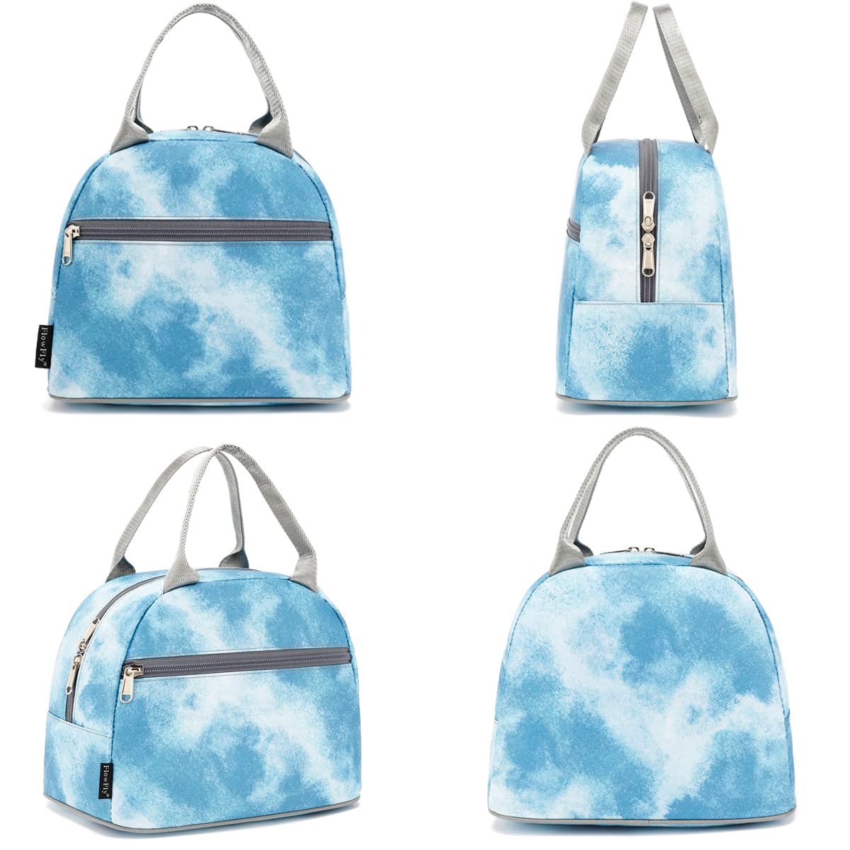 FlowFly Lunch Bag Tote Bag Lunch Organizer Lunch Holder Insulated Lunch Cooler Bag for Women/Men, Tie Dye