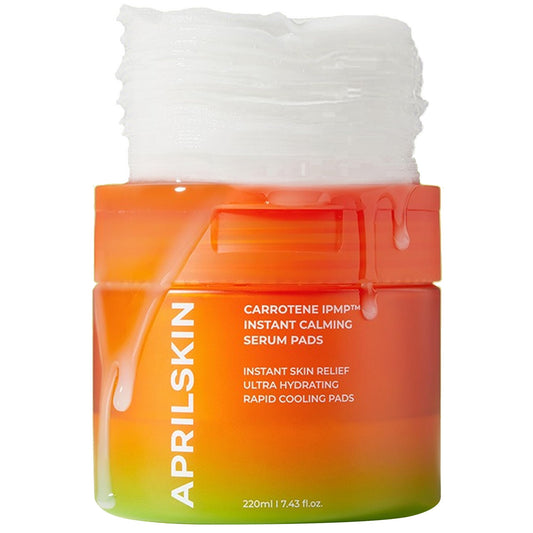 Aprilskin Carrotene IPMP™ Instant Calming Serum Toner Pads | 5-Minute Cooling Serum Pads | Vegan, Cruelty-Free | Non-comedogenic | Toner-Serum-Sheet Mask All-in-one | Korean Skin Care, 80 Pads