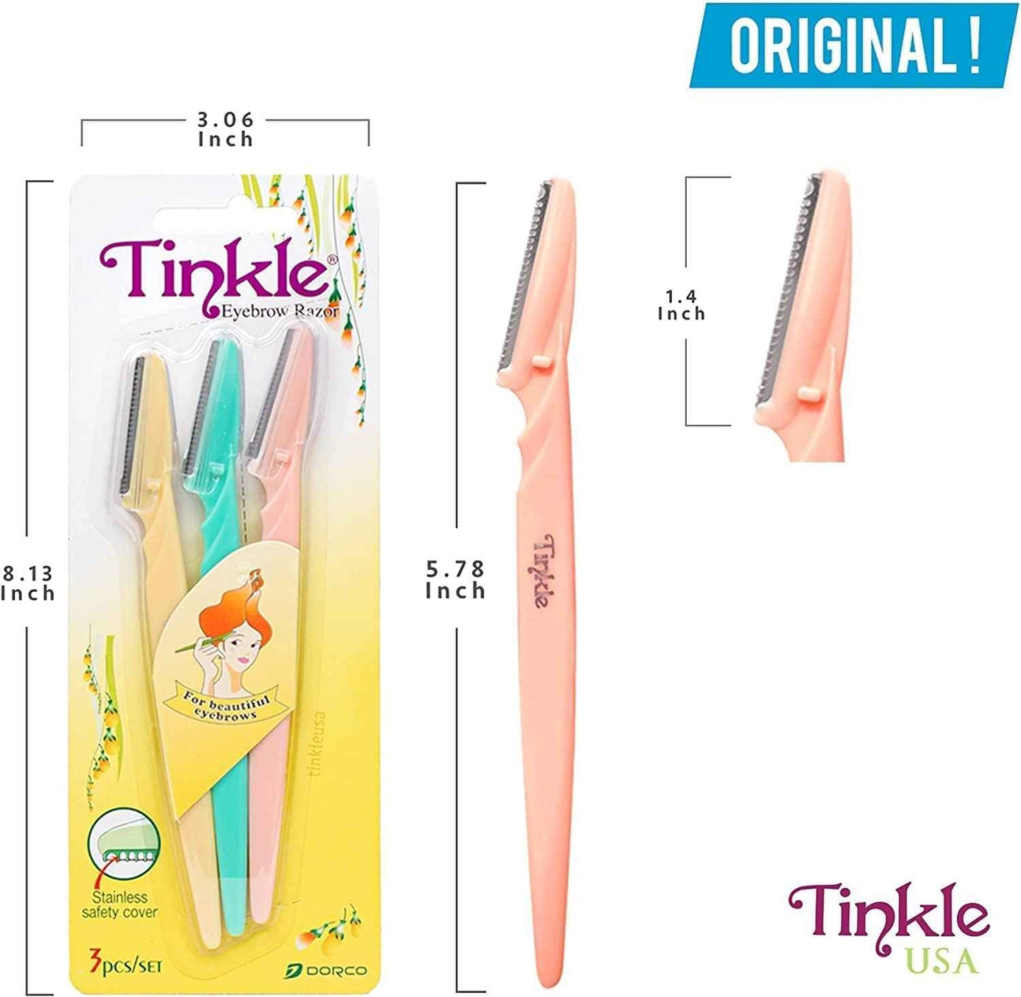 Tinkle Razors, Pack of 36 with 6 Eco-Friendly Dorco Tinkle Everglow