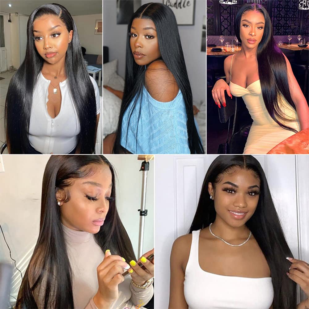 Lace Closure Human Hair 20 Inch 4X4 Straight Closure Only For Women Free Part High Density With Baby Hair Preplucked Bleached Knots Peruvian Virgin Hair Real Human Hair Cheap Natural Color