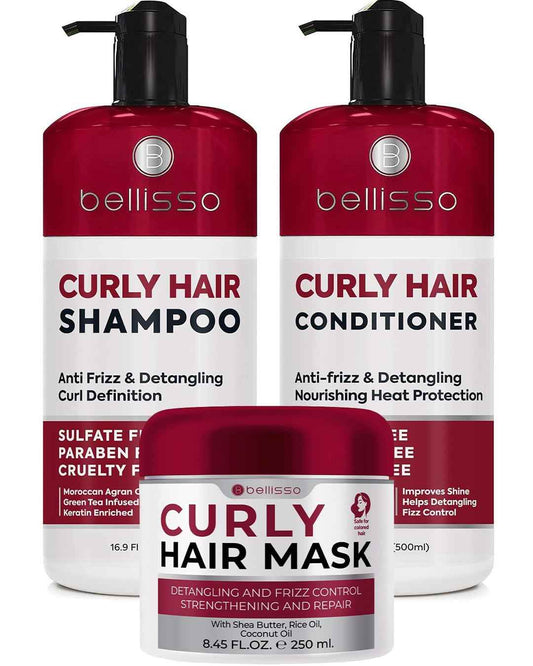 Curly Hair Shampoo and Conditioner Set and Curly Hair Mask