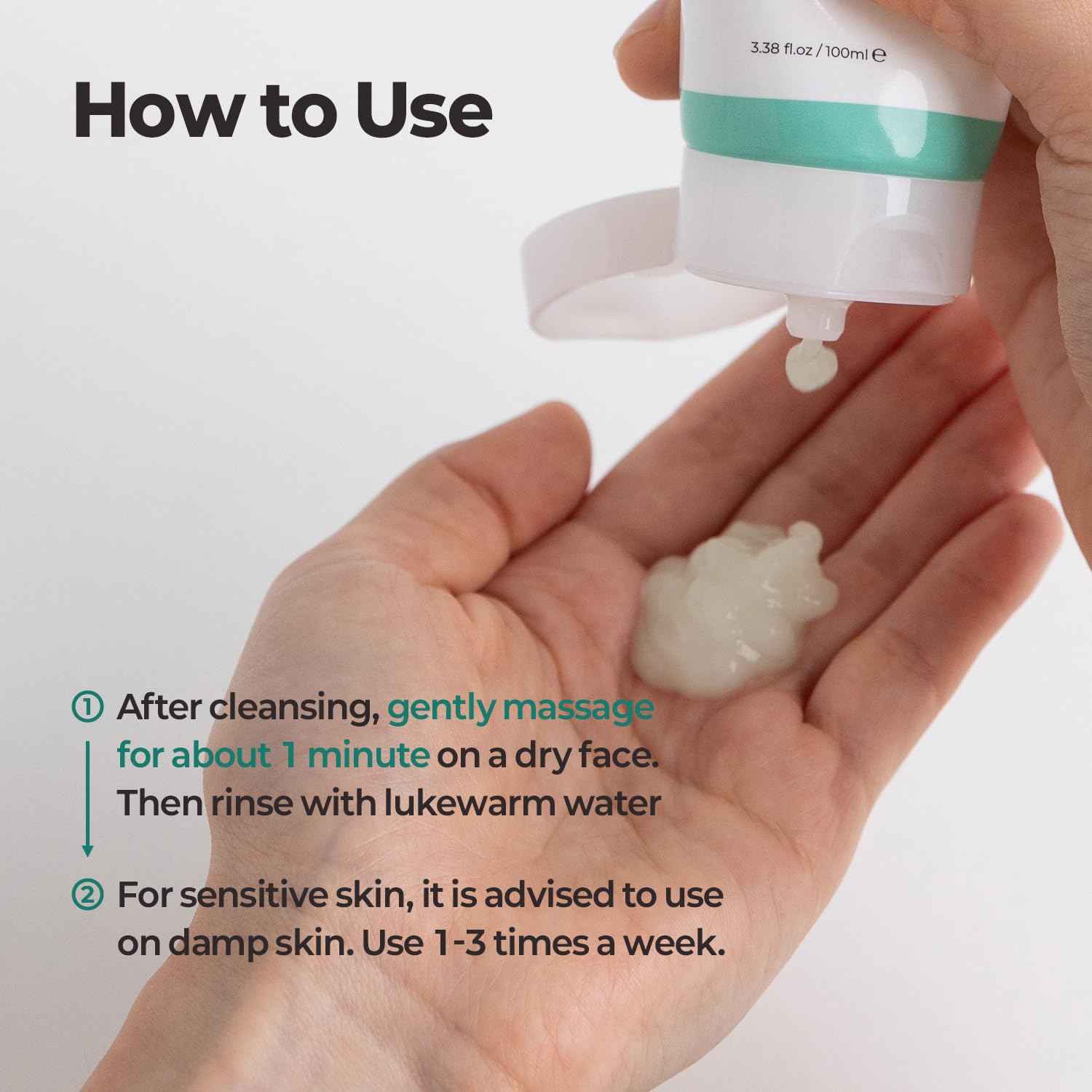 MOTHER MADE LHA Green Tea Exfoliating Aqua Peel Gel, Deep Pore Face Exfoliant, Gentle Facial Exfoliator, Dead Skin Remover, Natural Cellulose for Peeling, Vegan, Korean Skincare (100ml / 3.38 fl.oz)