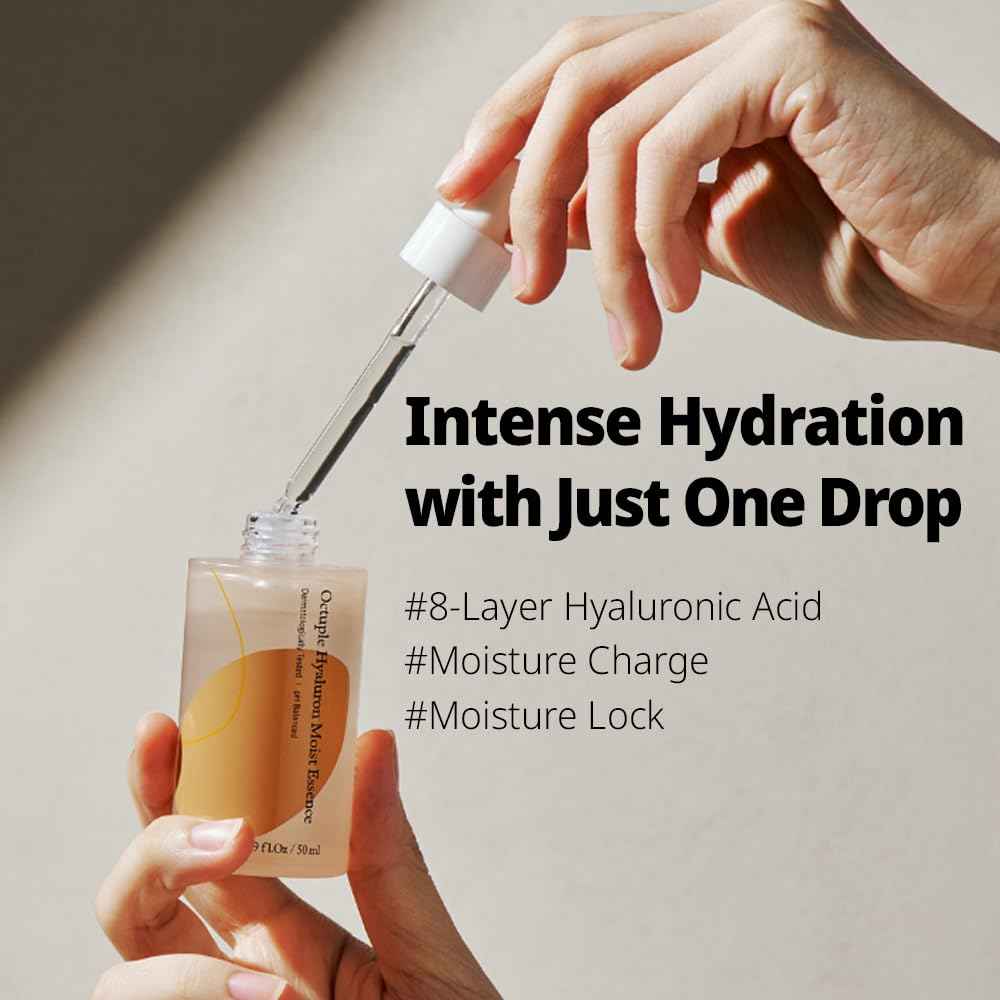 Shift4 Octuple Hyaluron Moist Essence 50ml ㅣ 8 Types of Hyaluronic Acid ㅣ Deep Hydration ㅣ Skin Barrier Support ㅣ Dermatologically Tested ㅣ Soothing Face Serum for Sensitive and Dry Skin
