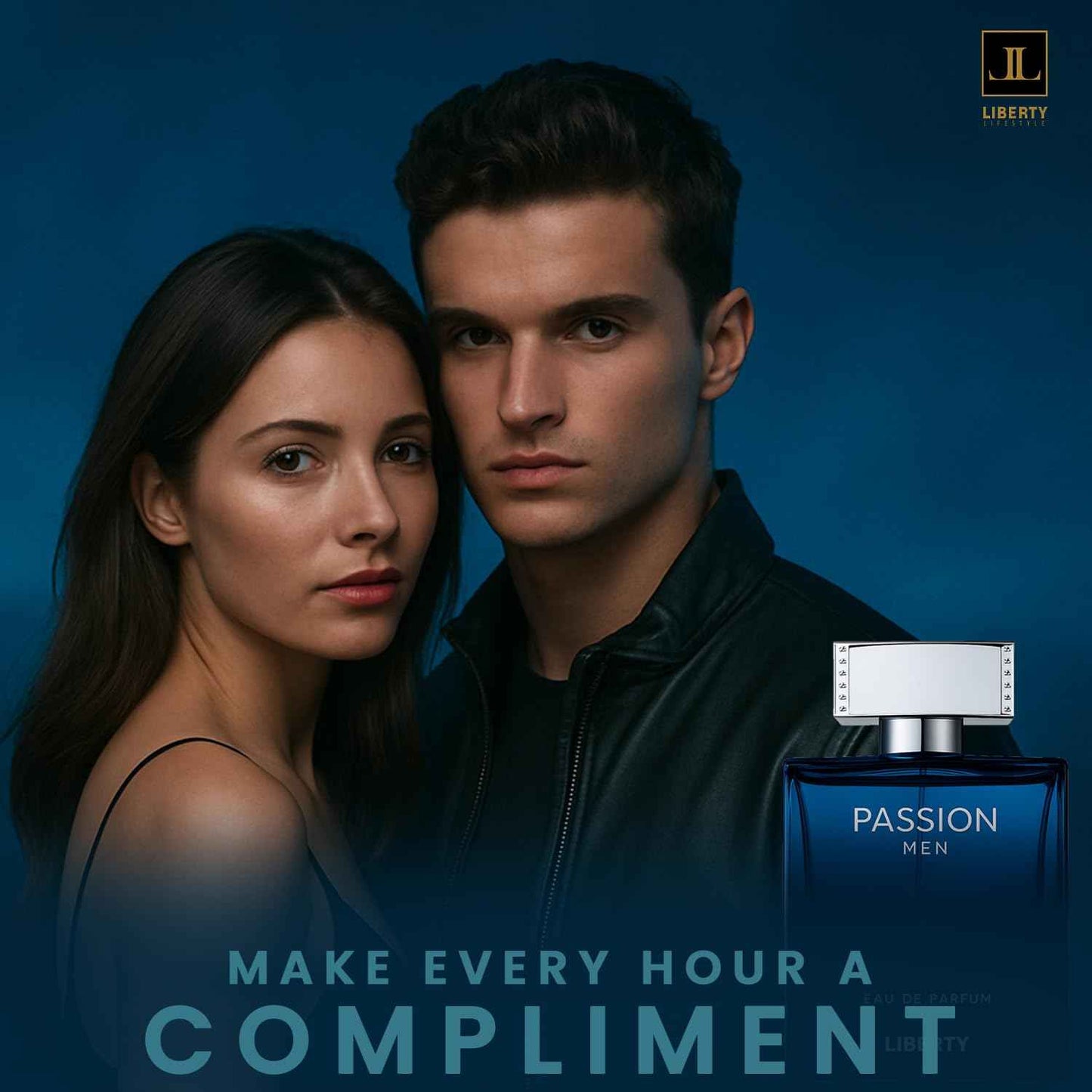 Liberty Luxury Passion Eau De Parfum for Men, Long Lasting Bold Spicy Scent Designed in France, Masculine Cologne That Draws Compliments, Perfume for men, men's fragrances,Gift for Men 100ml 3.4Oz