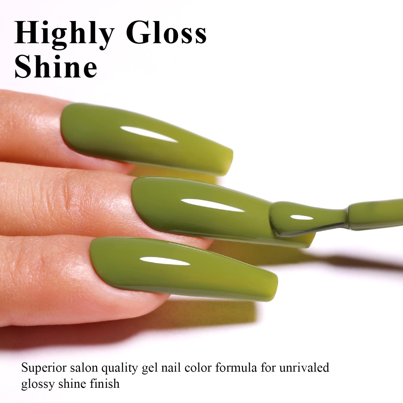 Imtiti Green Gel Nail Polish, 15ML Olive Green Gel Polish Soak Off LED UV Nail Gel Polish Autumn Winter Gel Nail Polish DIY Nail Art Starter Manicure Salon Gel Nail Kit