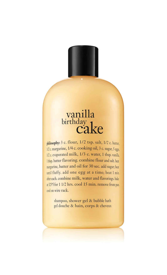 philosophy vanilla birthday cake shampoo, shower gel & bubble bath, 16 oz