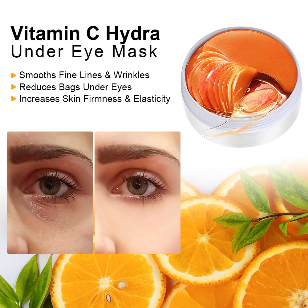 sremom Under Eye Patches Under Eye Mask for Dark Circles Puffiness Bags Treatment 60 Pcs Vitamin C Eye Mask Collagen Under Eye Gel Pads，Under Eye Bags Treatment