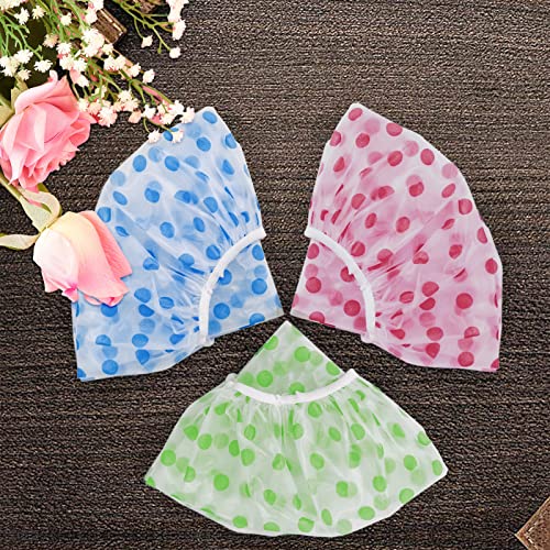 3-Pack Reusable Waterproof Shower Caps with Elastic Band