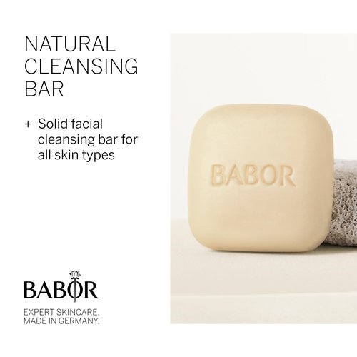 BABOR Natural Cleansing Bar for Oily Skin and Combination Skin, Solid Facial Cleansing for a Clarified Complexion, with Aloe Vera and Baobab Oil, 1 x 65 g