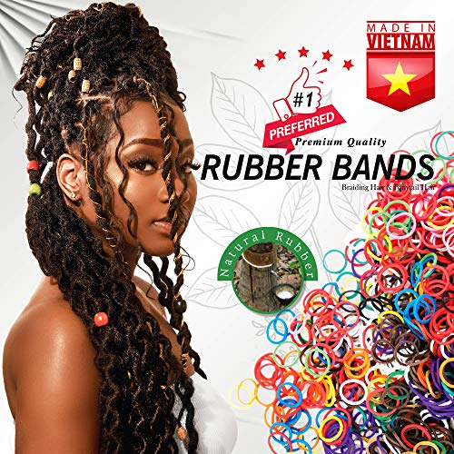 Rubber Bands Hair Band Soft Elastic Hair Accessories Braid Mini Hair Ties Stretchy Hair Ties No Damage Rubber Bands for Hair Made in Vietnam (1 LB - Yellow)