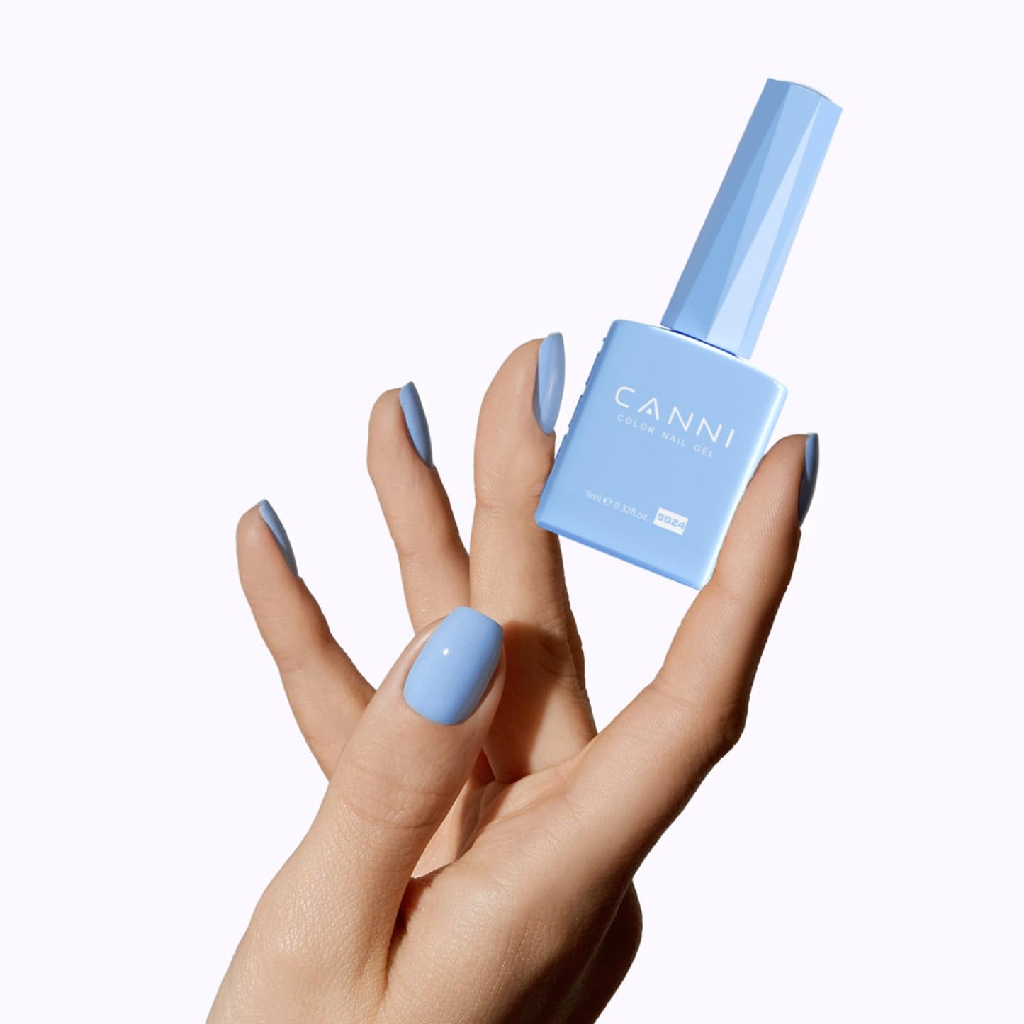 CANNI Baby Blue Gel Nail Polish, 1Pcs Light Blue Gel Polish Pastel Blue Color Nail Polish Gel High Gloss Soak Off U V Gel Nail French Nail Manicure Salon DIY