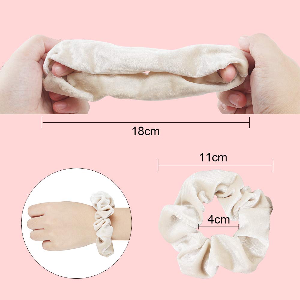 18 Pcs Blush Theme Hair Scrunchies Velvet Elastic Hair Bands Pink Love Scrunchy Hair Ties Hair Bobbles for Women and Girls