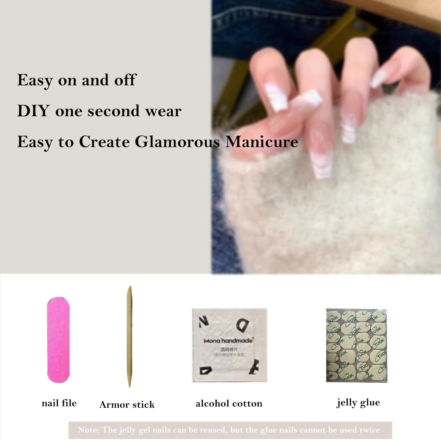 Press On Nails, Wedding False Nails,Reusable Nail Stickers, Artificial Glossy Fake Nails, Press on Fake Nails for Women/Girls(X-SMALL, Hong Kong Style Beauty)