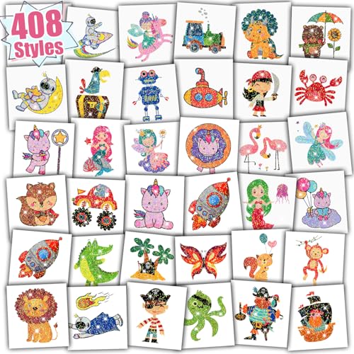 408 Glitter Temporary Tattoos for Kids - Party Favor Stickers