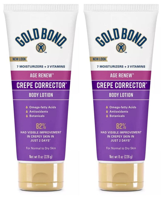 Gold Bond Ultimate Crepe Corrector 8 oz, Age Defense Smoothing Concentrate Skin Therapy Lotion (Pack of 2)