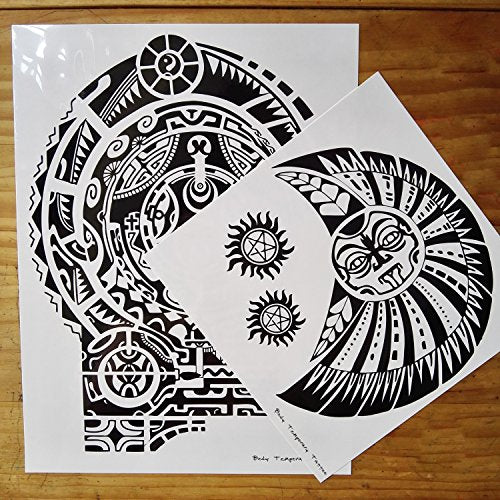 Tribal Temporary Tattoos - 6 Sheets Waterproof Arm Stickers