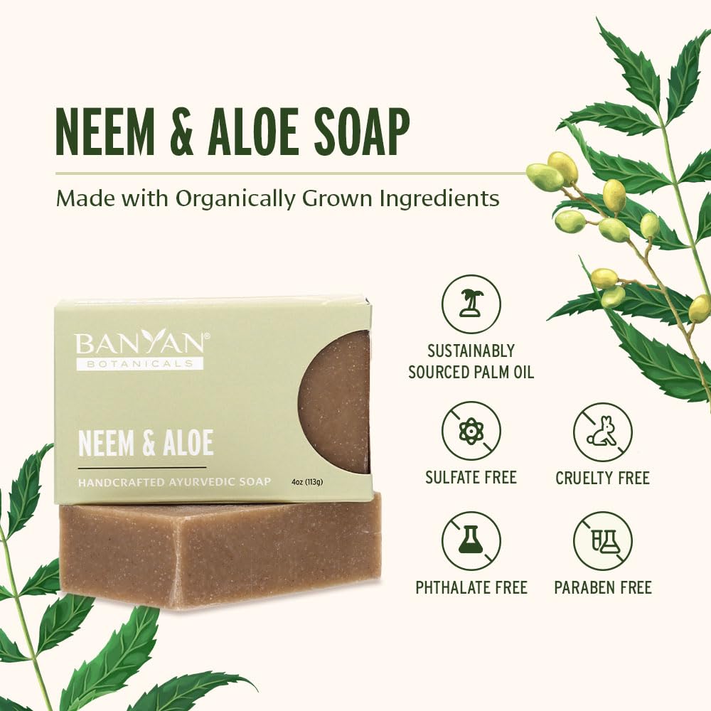 Banyan Botanicals Cedar Eucalyptus Soap – With Eucalyptus and Himalayan Cedarwood Essential Oil – Calming & Refreshing with an Invigorating Scent – 4 oz Bar – Free of Sulfates, Phthalates & Parabens