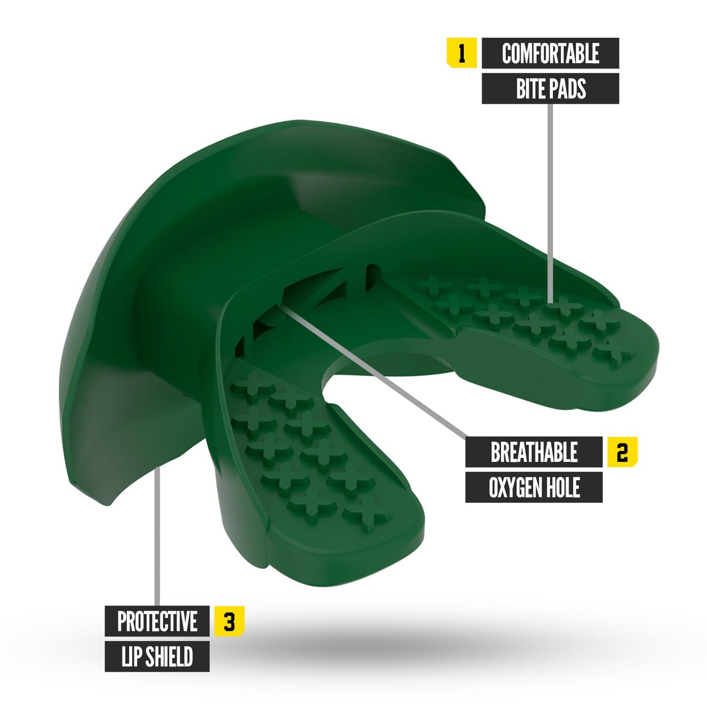 Nxtrnd One Football Mouth Guard, Strap Included, Fits Adult & Youth (Dark Green)