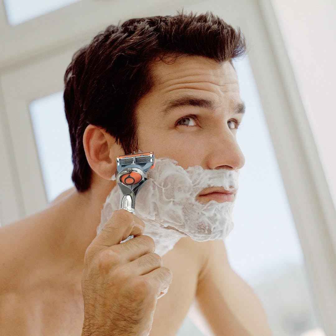 Flex Ball Handle Shaving Razor – All Chrome Long Handle Razor with Flex Pivot Technology & Diamond Knurled Grip for Men’s Precision Shaving