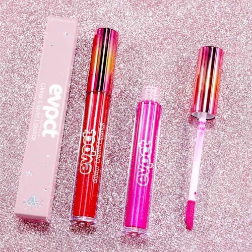 12-Color Glitter Liquid Lipstick Set - Long Lasting & Waterproof