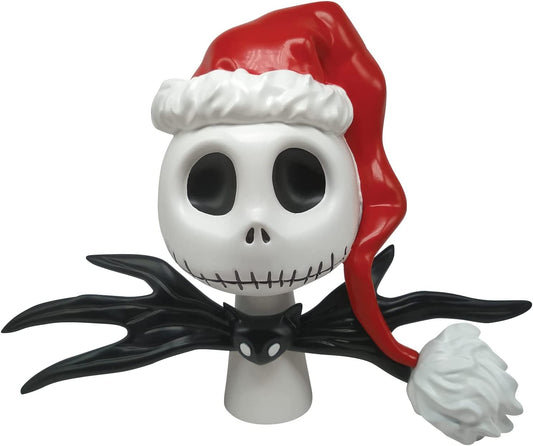 Department 56 Disney The Nightmare Before Christmas Santa Jack Skellington Face Sculpted Tree Topper, 8.75 Inch, Multicolor