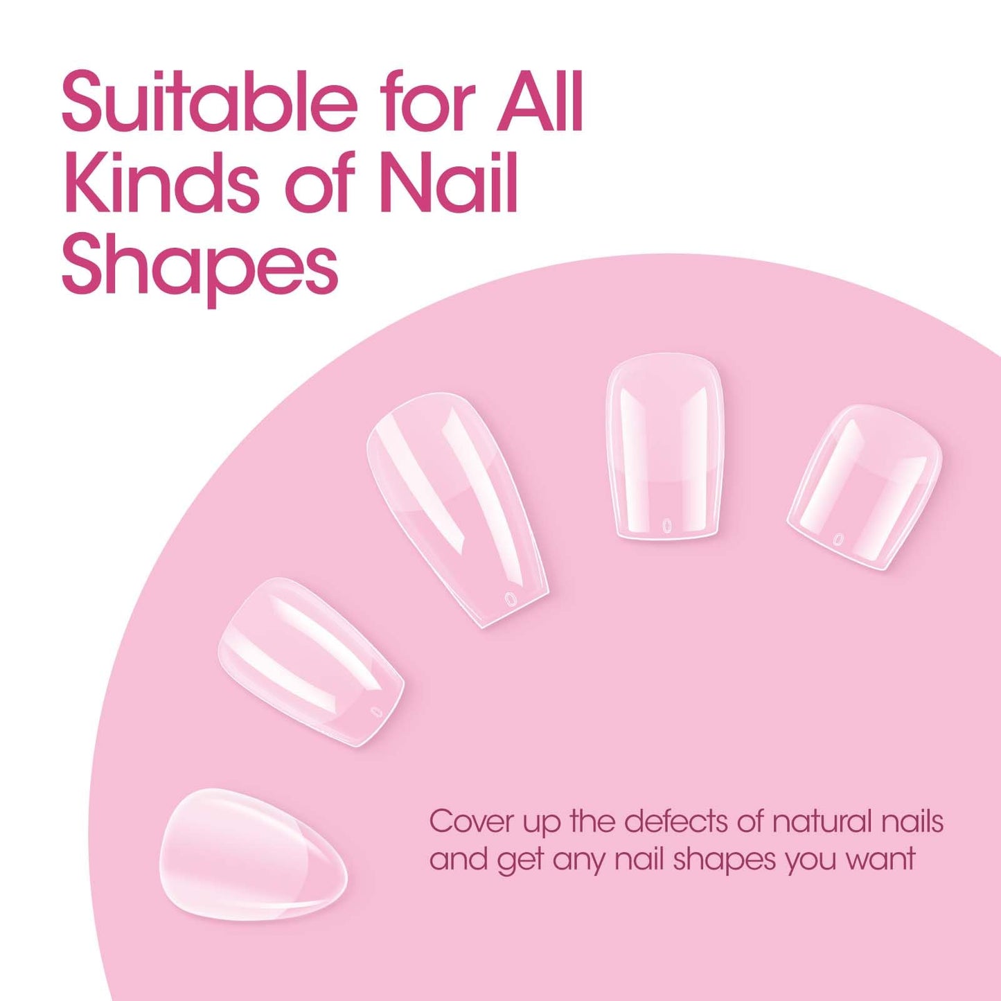 Gellen Short Coffin Nail Tips - 504cs Half Matte Soft Gel Nail Tips Acrylic Pre-shaped Nails Full Cover Acrylic False Nails Tip for Nail Extension Home DIY Nail Salon 12 Sizes Gelly Tips