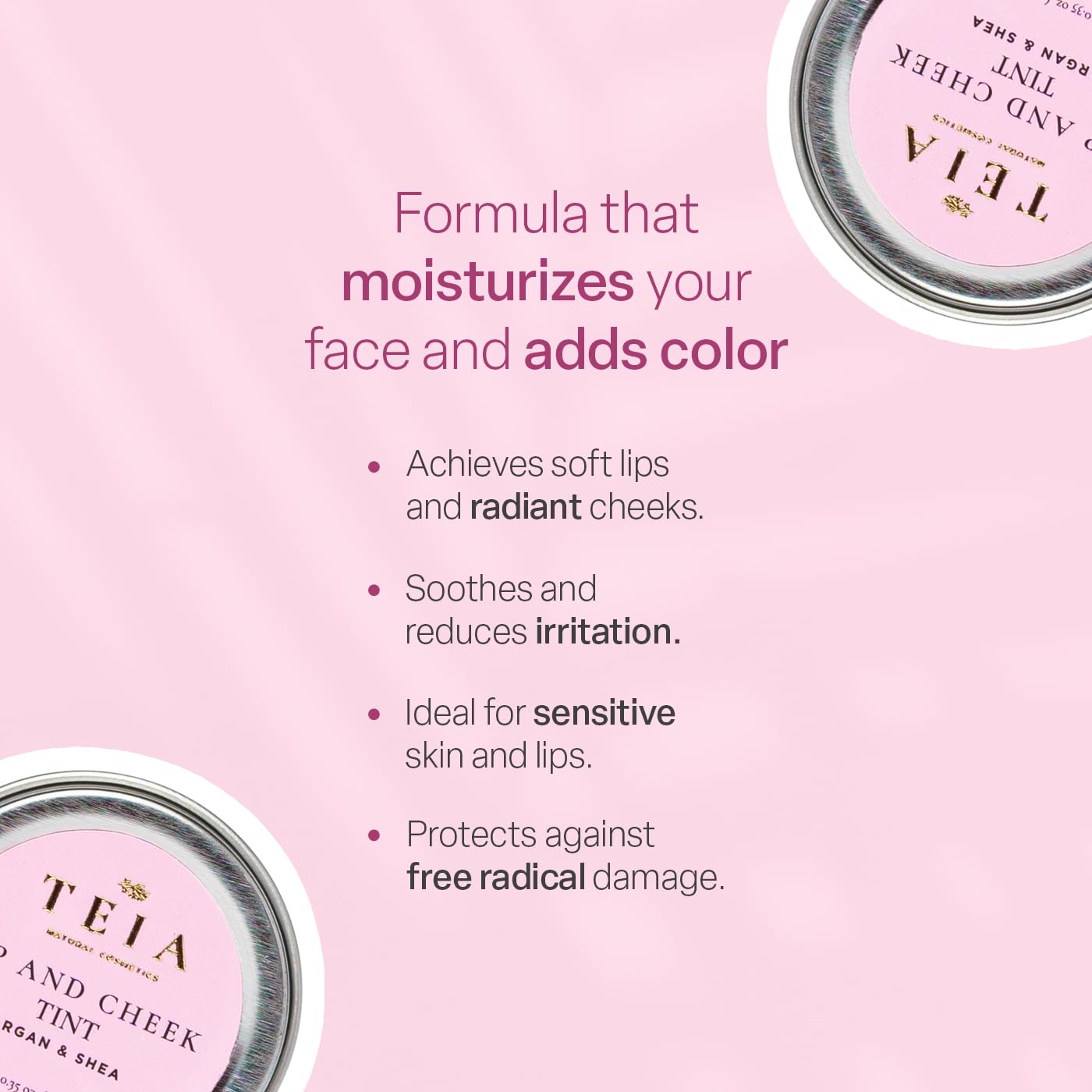 TEIA cosmetics - Multi purpouse color cream for lips and cheeks. Non toxic, vegan, cruelty free. Color (Heart - Coffee)