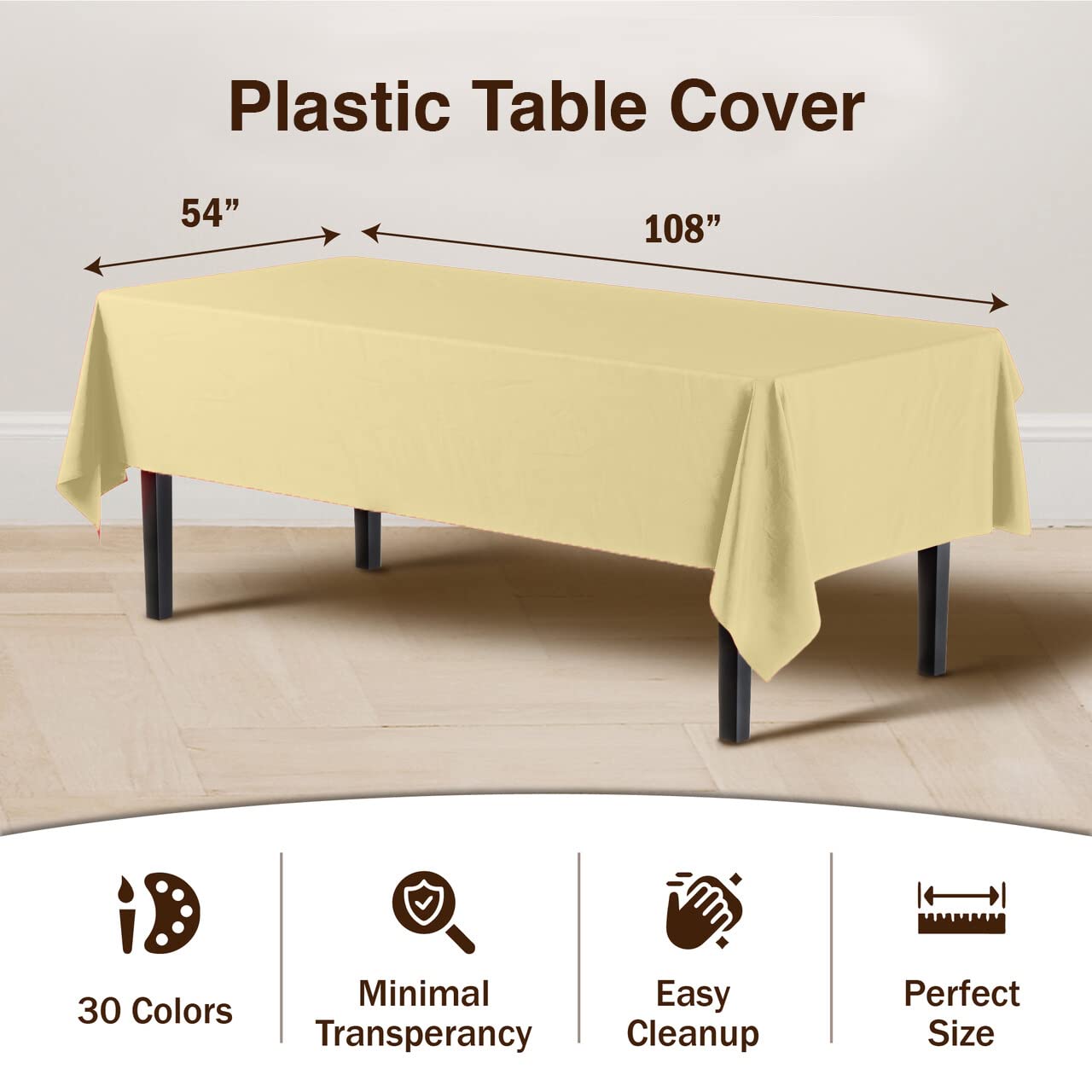 Exquisite *Premium* Light Yellow Table Cover 12 Pack