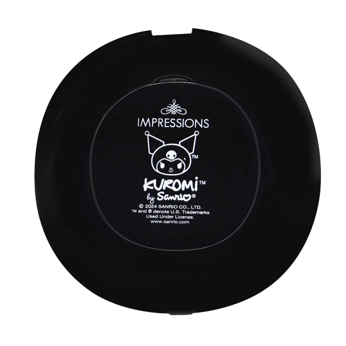 Impressions Vanity Kuromi Portable Round LED Compact Mirror for Purse, Lighted Travel Makeup Mirror with 3X Magnification, Daylight LED Lighting, Adjustable Brightness and Soft Touch Sensor