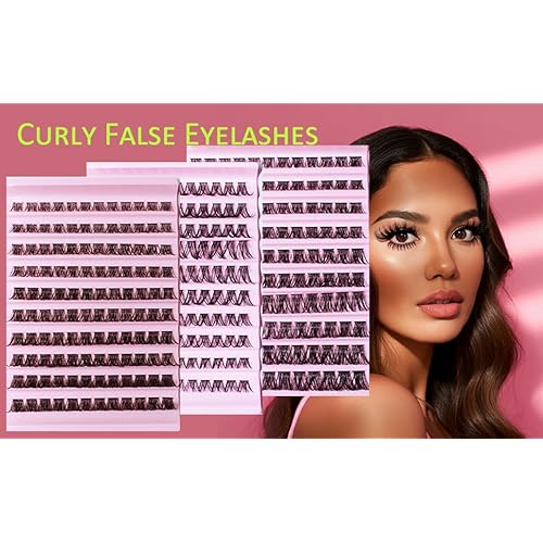 False lashes Valentine's Day Lash Clusters Kit-Wispy Lash Clusters Manga Lashes Kit D Curl Natural Fluffy Wispy Eyelash Extensions,Individual DIY Natural Cluster Lashes (110PCS - 8/10/12mm)