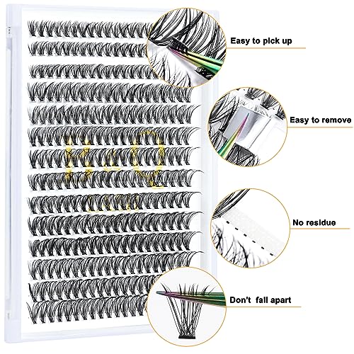 Lash Clusters 30D-C-18 LASH Individual Lashes 280 Clusters False Eyelash 30D 40D 50D Extensions DIY Eyelash Extensions at Home (30D-C,18MM)