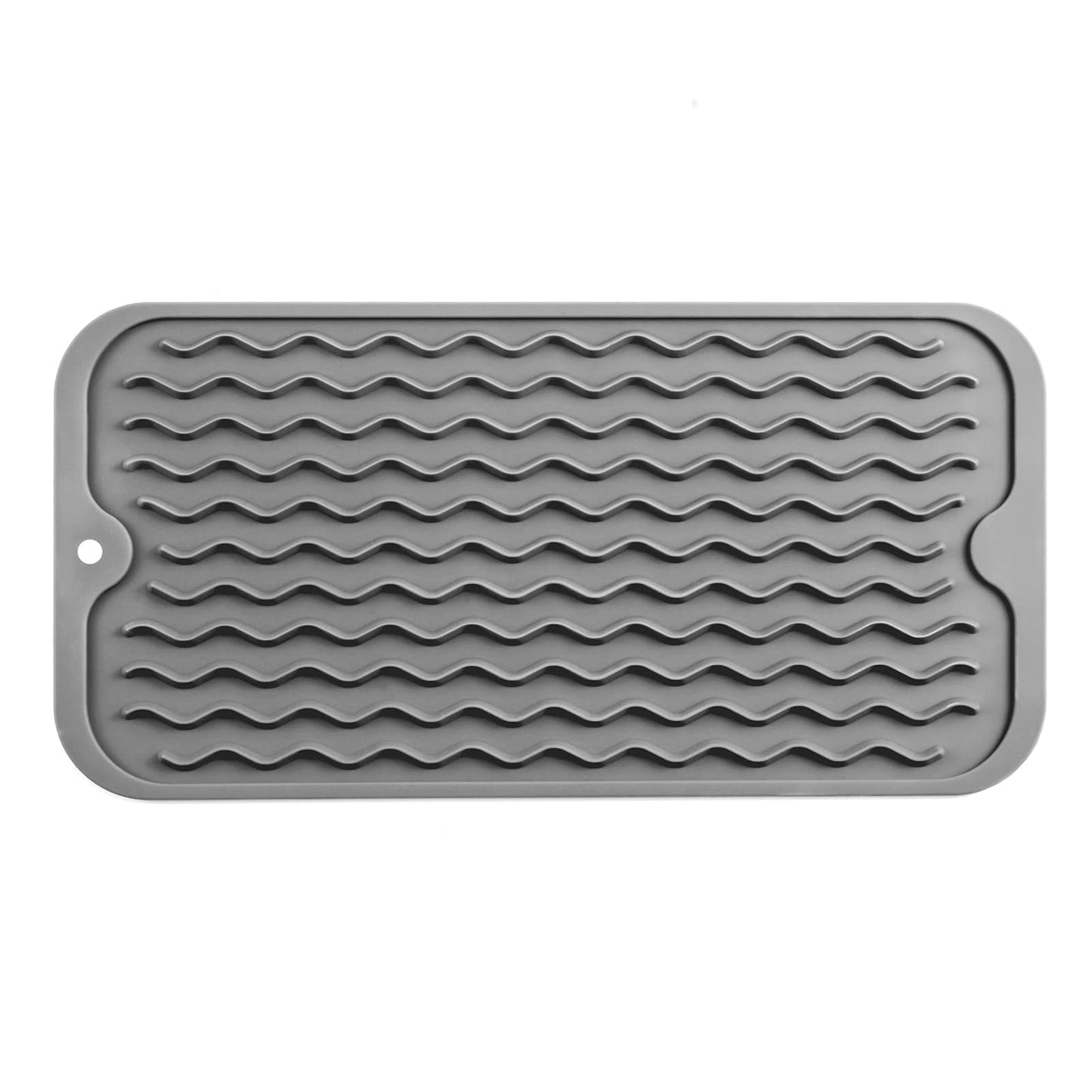 MicoYang Silicone Dish Drying Mat for Multiple Usage,Easy clean,Eco-friendly,Heat-resistant Silicone Mat for Kitchen Counter,Sink,Bar,Bottle,or Cup Grey S 12 inches x 6 inches