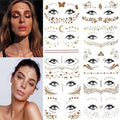 Gold Temporary Tattoo Stickers for Face - 10 Sheet Pack