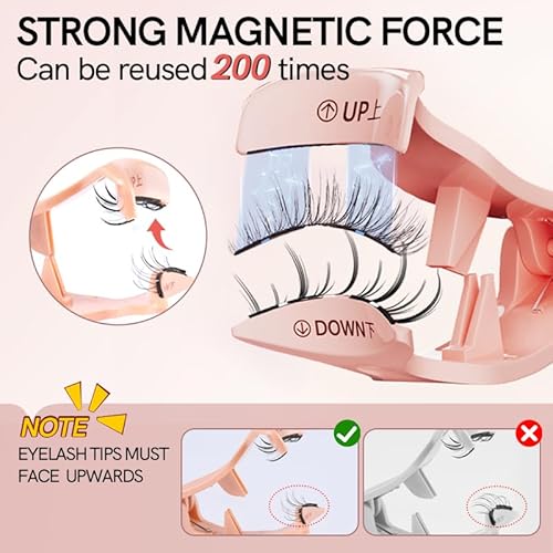 Magnetic Eyelashes with Applicator Natural Reusable Soft Magnets Lashes Without Eyeliner, Glue-free Lightweight, Waterproof, Easy to Wear, No Makeup Remover Required(Mermaid Style)