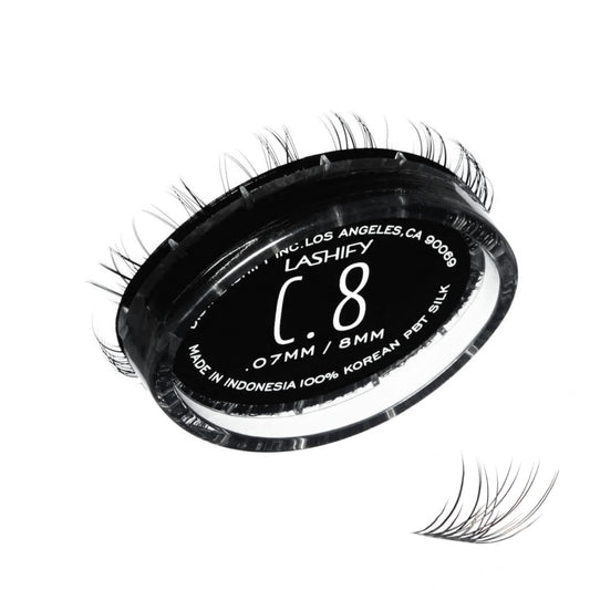 Lashify Curl 8mm Gossamer Eyelash Extensions Refill, Black, DIY False Lashes for a Natural Look