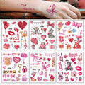 Valentine's Day Temporary Tattoos Set - 6 Styles for Couples