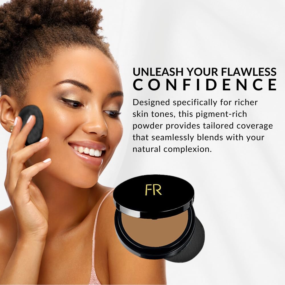 Luxury Oil Blotting Pressed Powder by Flori Roberts, Long Lasting Oil and Shine Control, Flawless Complexion for Women of Color or Deeper Skin Tones