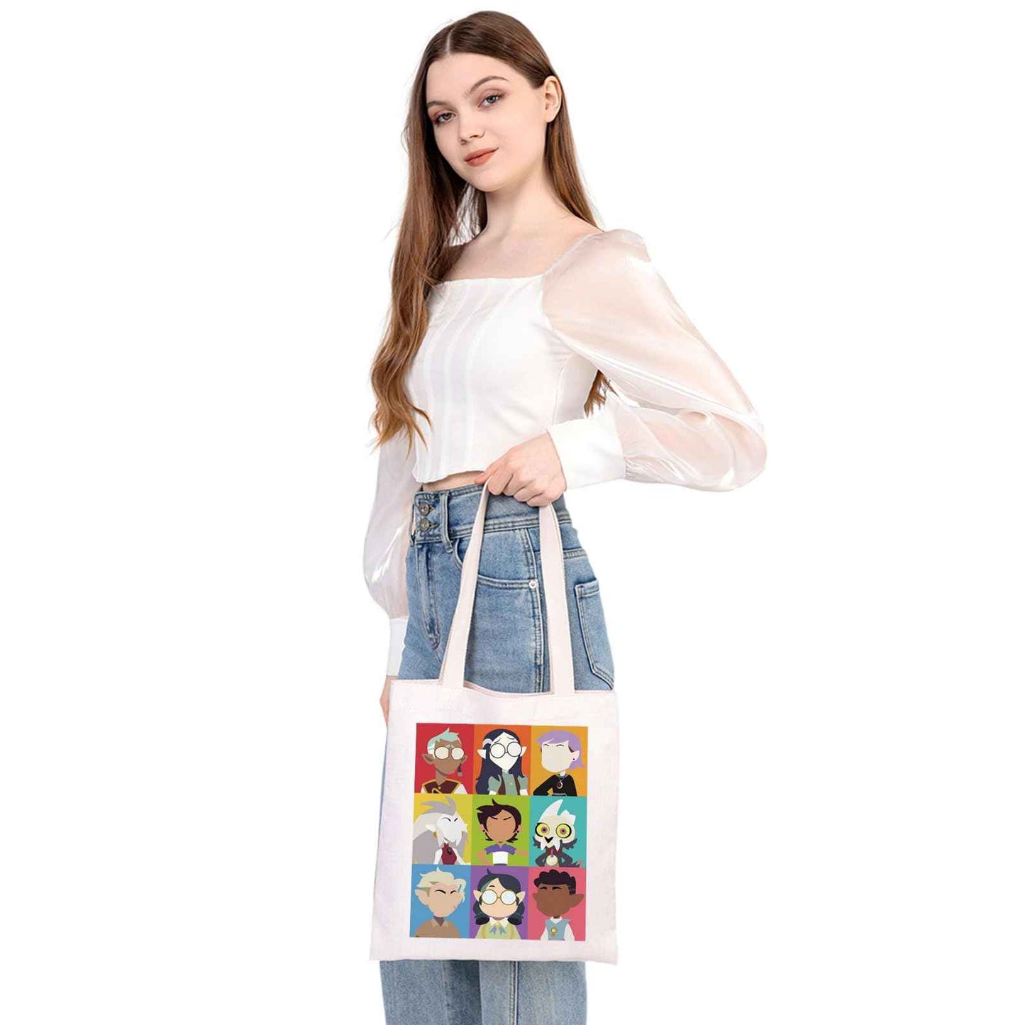 MEIKIUP Owl Inspired Gift Owl Characters Makeup Bag Tote Bag Hexside Magic Gift (OwlCharacters TB)