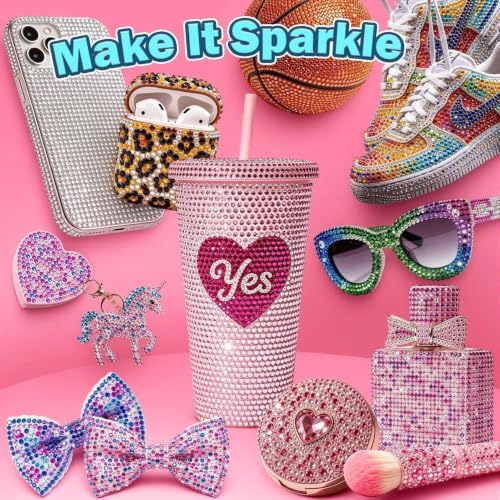 EgticLive 48 Colors 48 Grids Resin Jelly Rhinestones Bedazzling Kit for DIY Crafts - 48000 Pcs